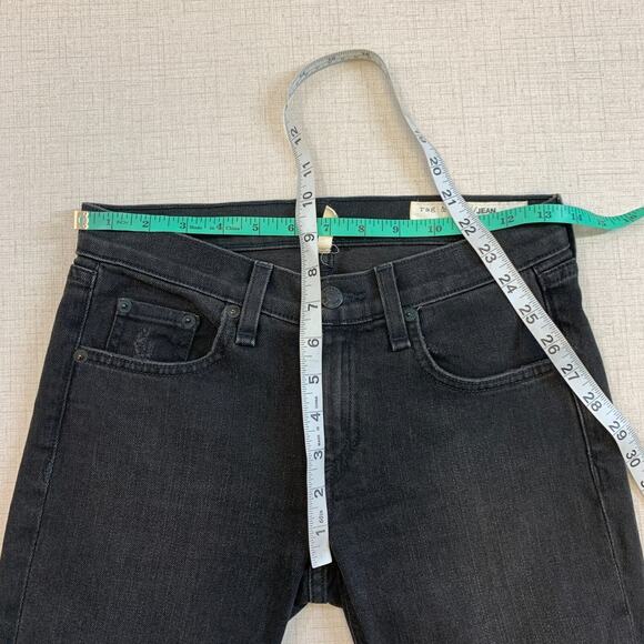 Rag & Bone Jeans Womens 24 Denim Rock with Holes Distressed Knee Mid Rise Skinny - Picture 9 of 13